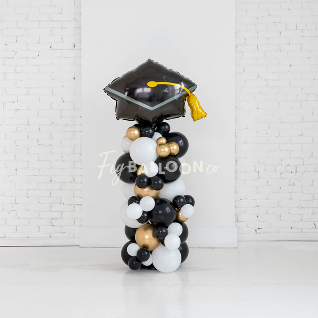 Graduation Cap Balloon Column