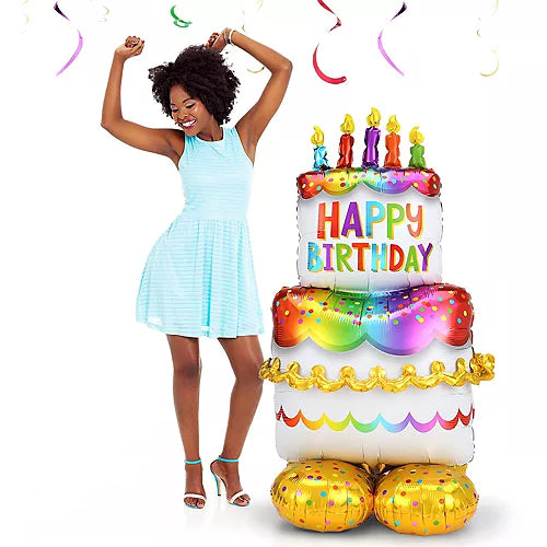 Jumbo Birthday Cake Balloon (Free-standing)